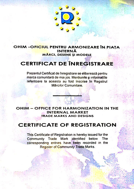 Certificate of registration WINPLAST